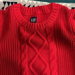 GAP Women's Vibrant Red Cable Knit Sweater